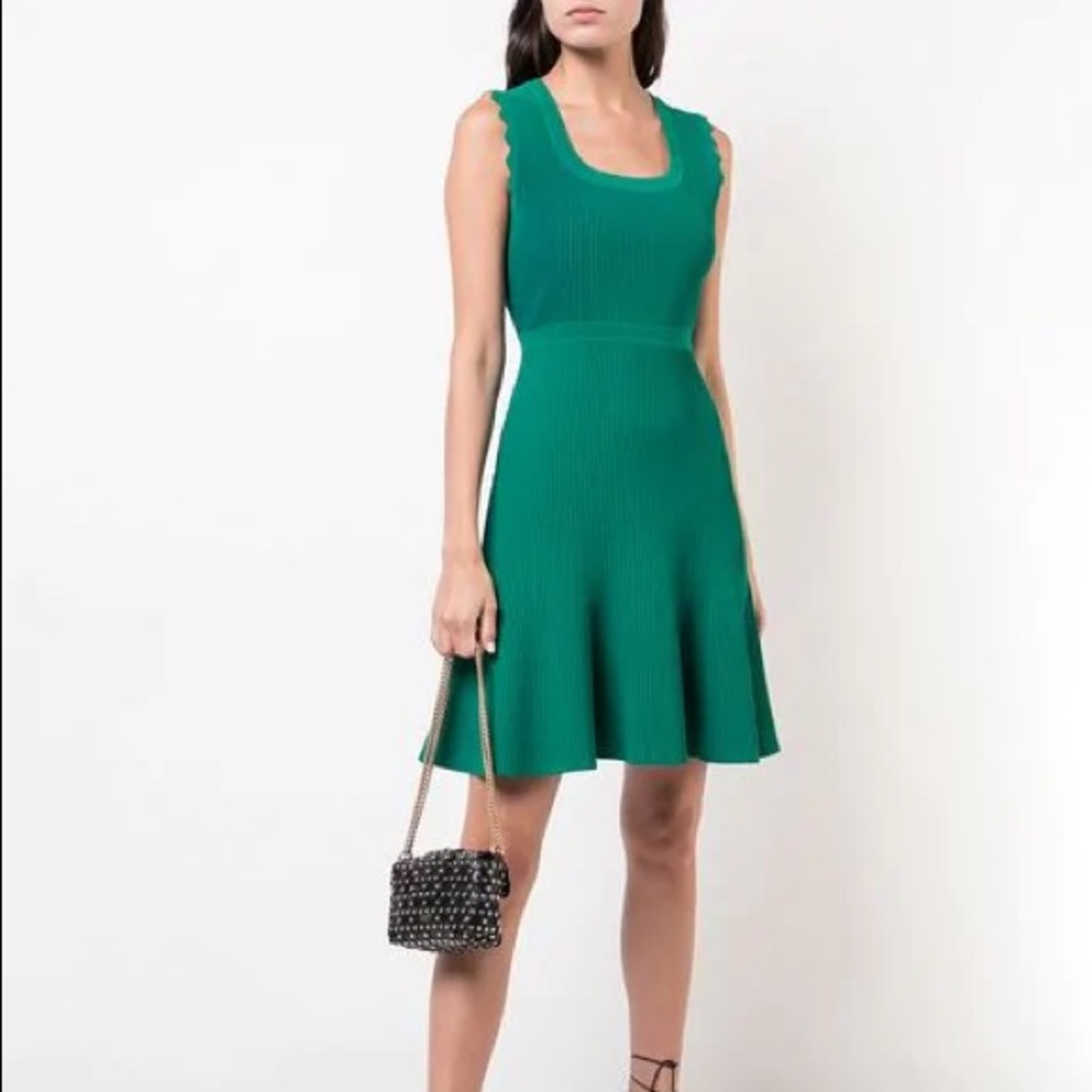 Diane von Furstenberg Flared knit-ribbed mini dress